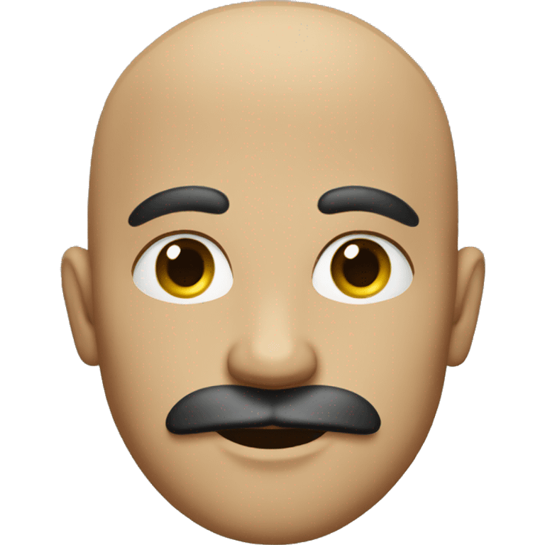 young bald man with big bushy brown moustache and no glasses emoji