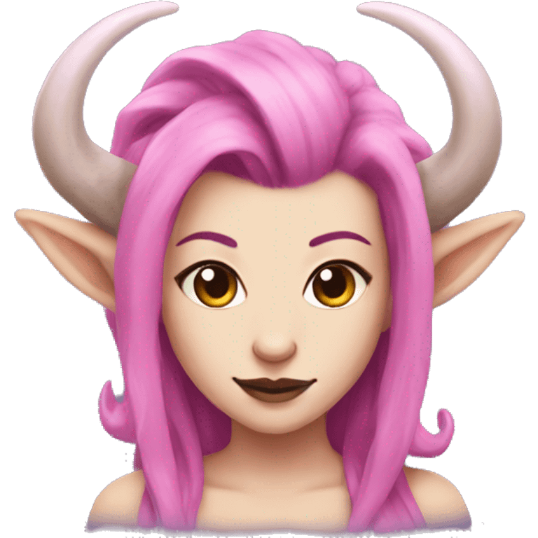 draenei with horns and  pink hair emoji