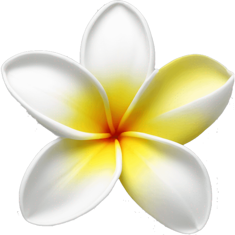 White and yellow frangipani flower emoji