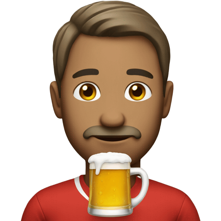 Man with beer playing soccer emoji