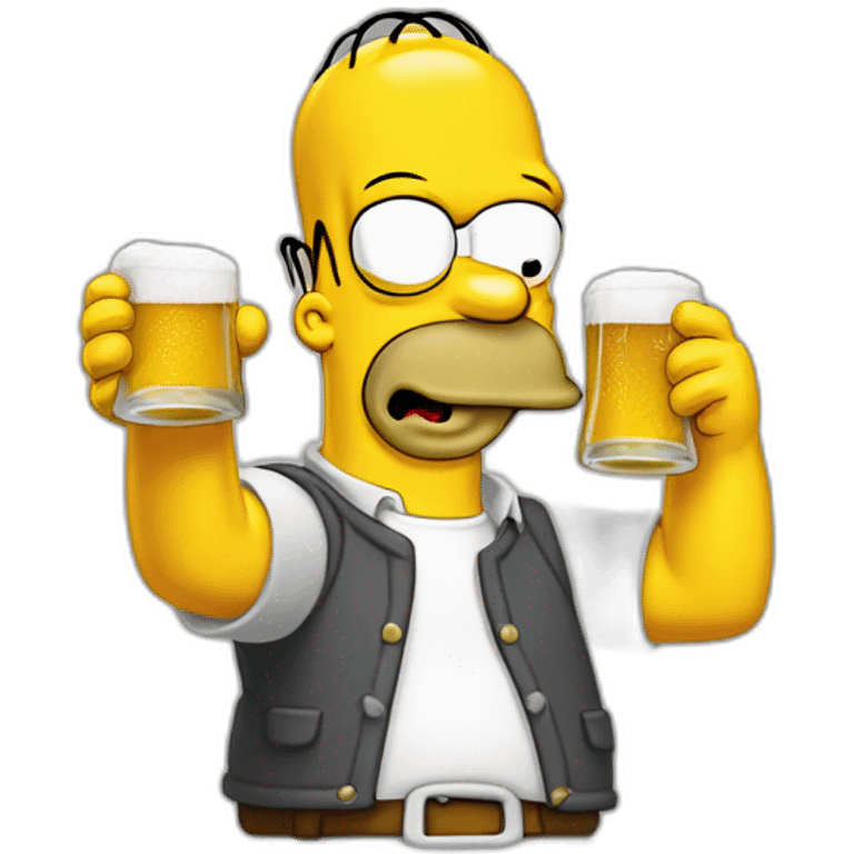 Homer simpson buvent une bier emoji