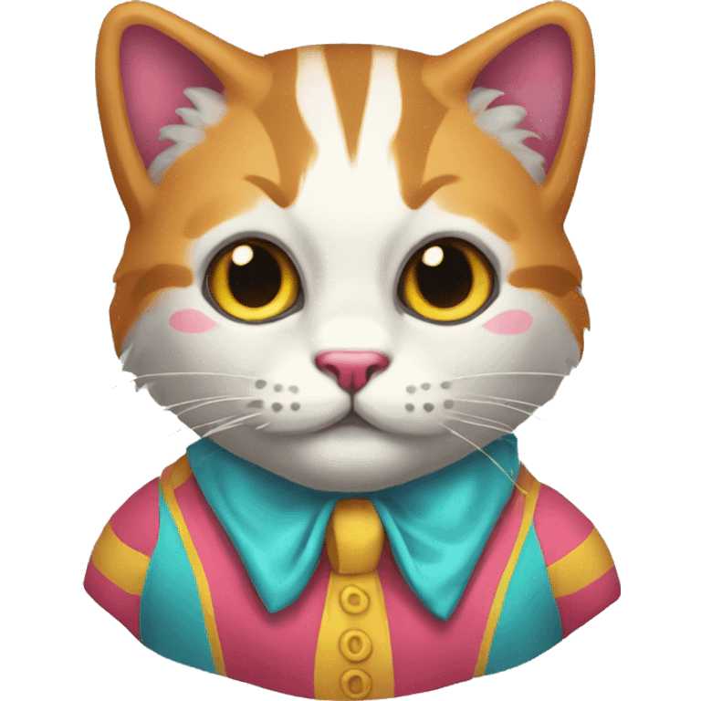 un gato vestido de payaso emoji