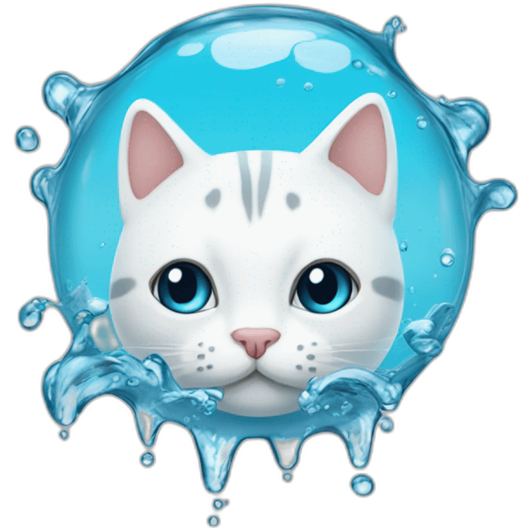 Un chat dans l’eau emoji