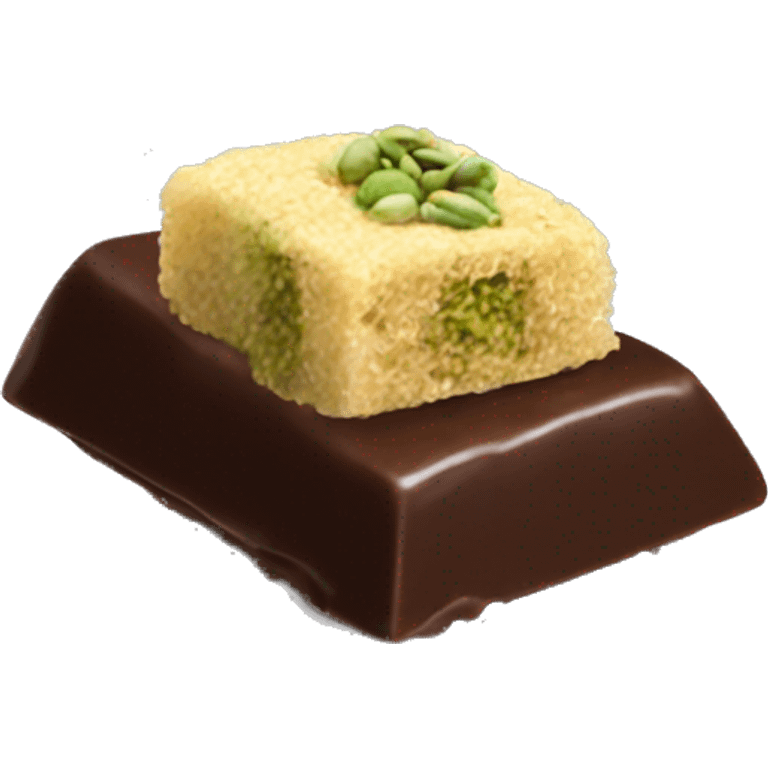 Dubai chocolate with crunchy kataifi and pistachio  emoji