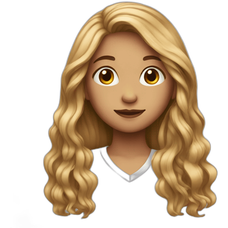 Teenager girl long hair emoji