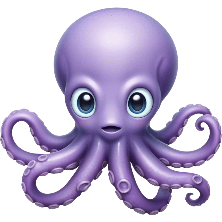 Cinematic Noble Baby Octopus Portrait Emoji, Poised and graceful, with a soft, rounded, slightly translucent body in a dreamy light blue-purple hue, large, glistening eyes full of quiet intelligence and mystery, delicate, flowing tentacles curling gently, Simplified yet sophisticated features, highly detailed, glowing with a soft, ethereal oceanic radiance, high shine, elegant and serene, stylized with an air of deep-sea wonder, focused and tranquil, soft glowing outline, capturing the essence of an otherworldly, intelligent little cephalopod, floating effortlessly in the gentle ocean currents! emoji