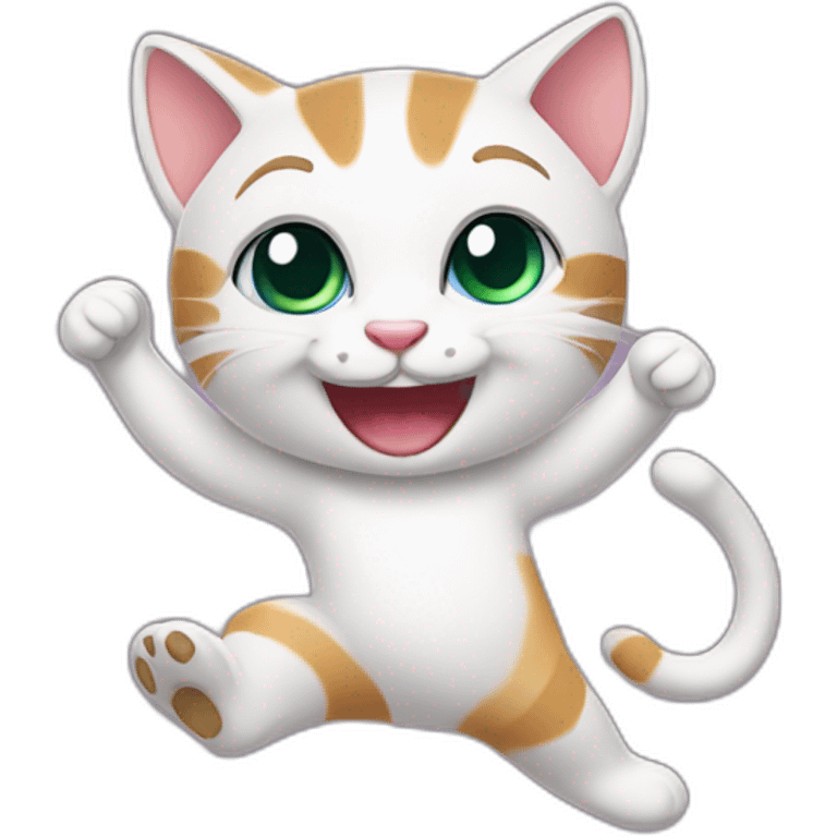 Cute cat dancing emoji