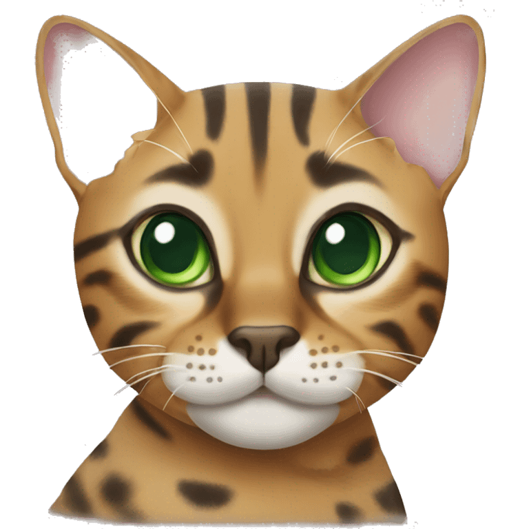 Bengal cat with green eyes  emoji