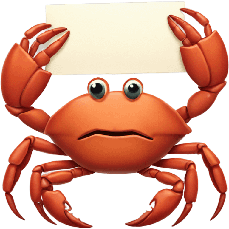 Crab holding a sign  emoji