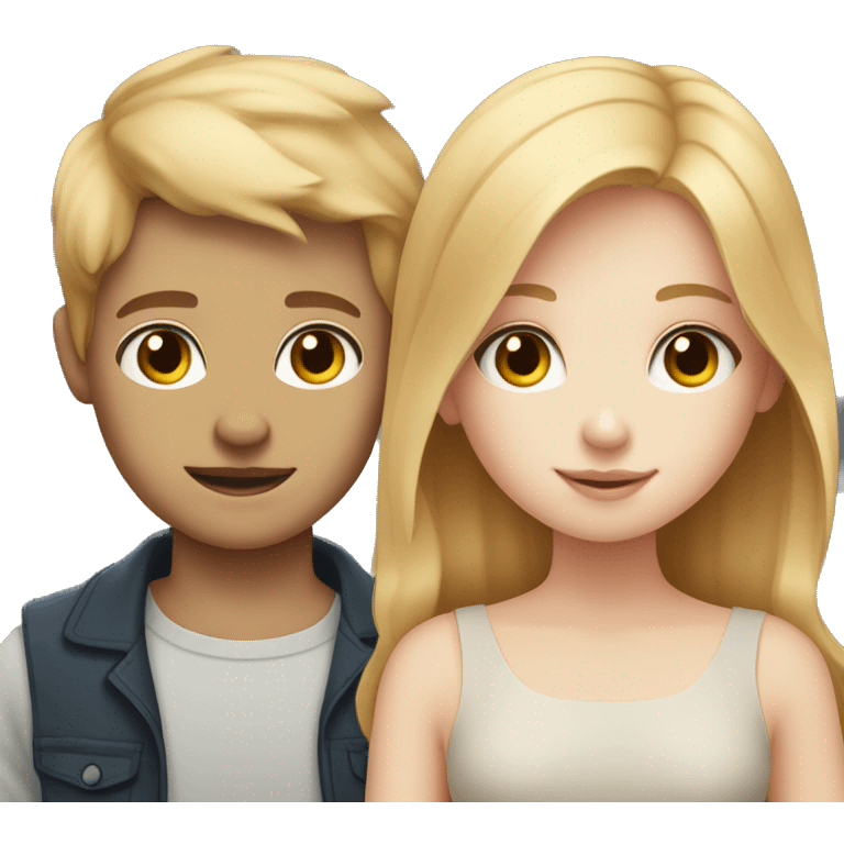 pale Strawberry blonde girl with a pale black haired boy emoji