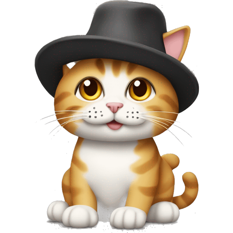 Make a cat wearing a funny hat ￼ emoji