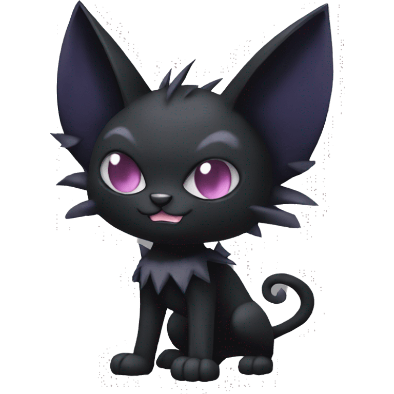 Black Edgy Gothic Litten-Bat-cat-Fakemon full body emoji