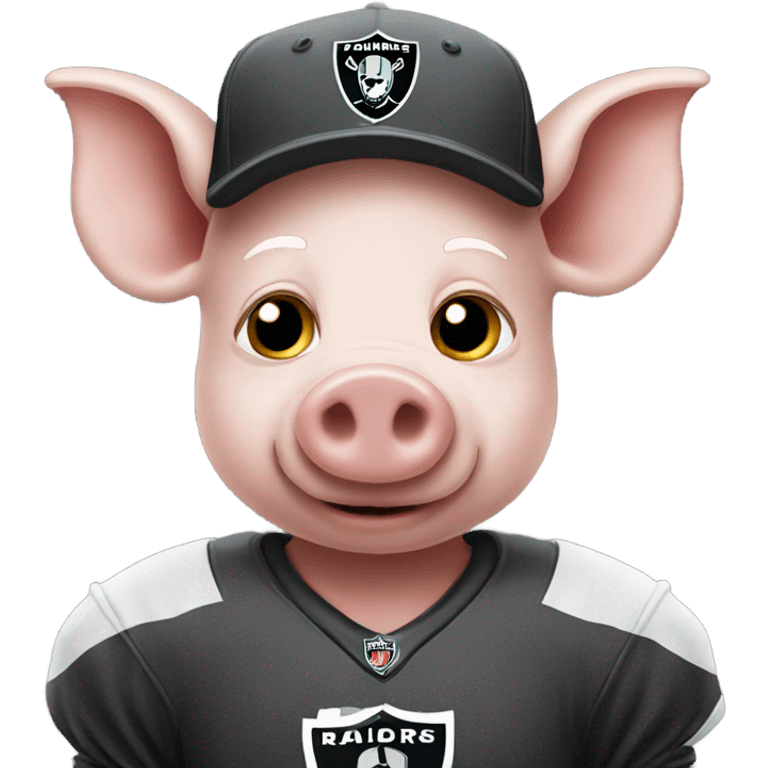 Pig with Raiders shirt emoji