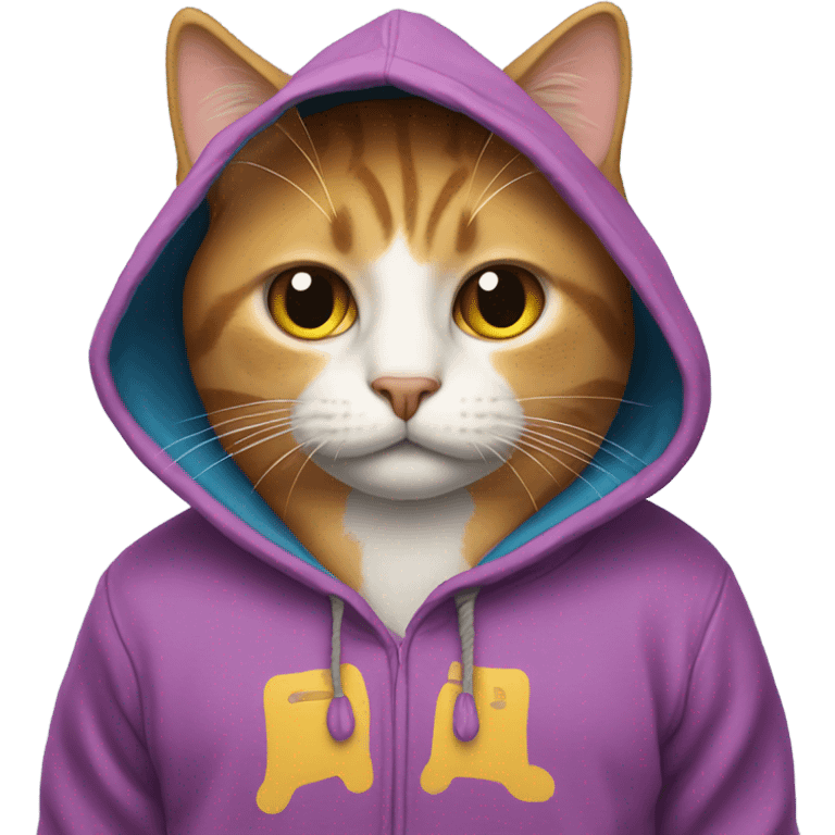 Cat wearing hoodie emoji