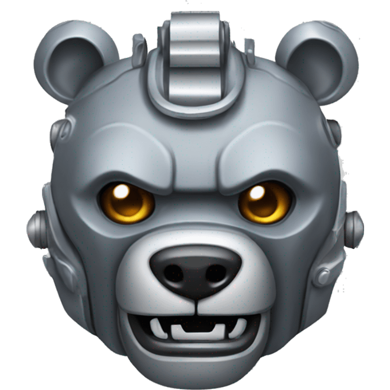 Gray metal grizzly robot emoji