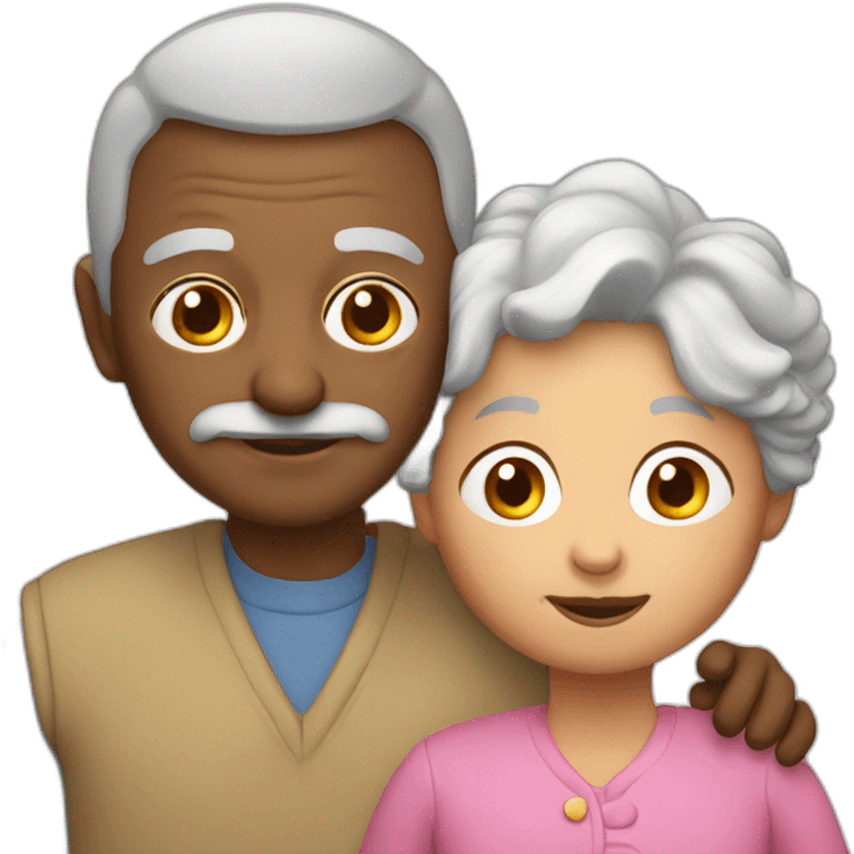 Granny with grandfather emoji