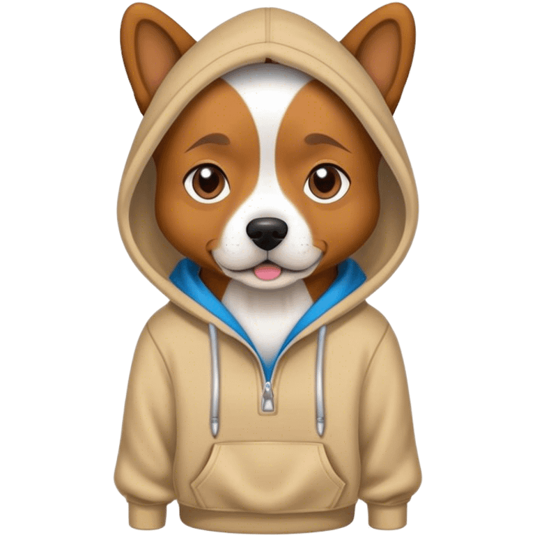 Dog wearing a hoodie emoji