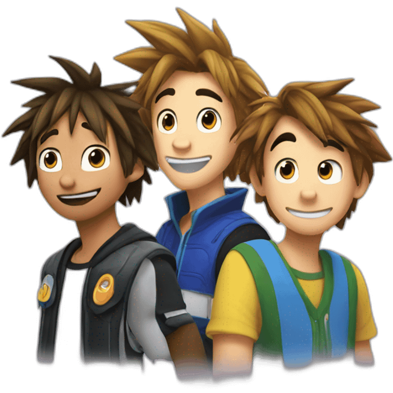 sora, goofy and donald emoji