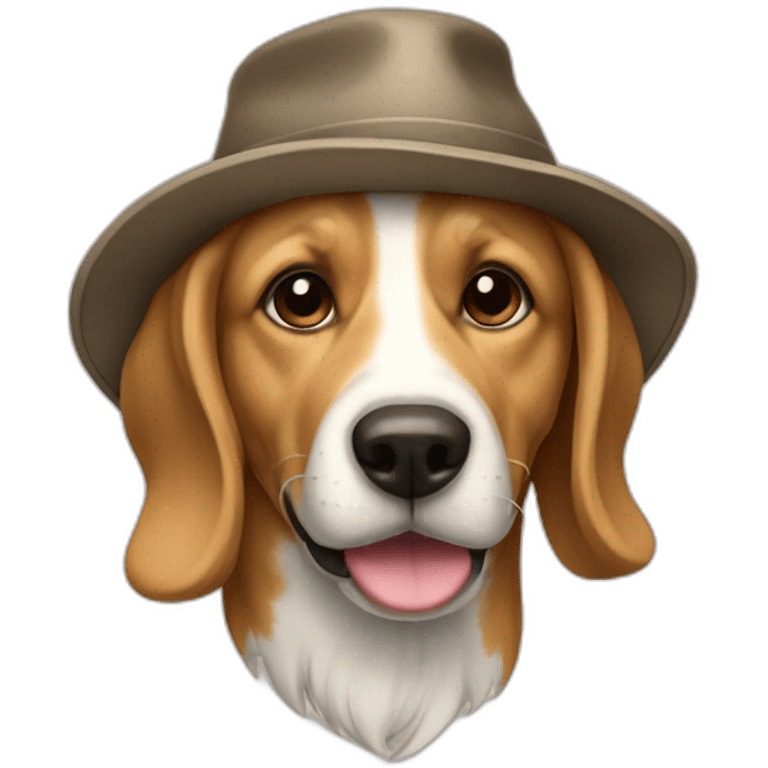 Chien avec chapeau emoji