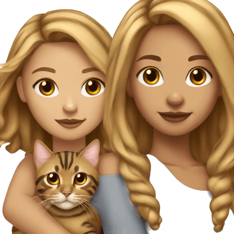 extremely light skin girl with light brown hair and bengal cat emoji