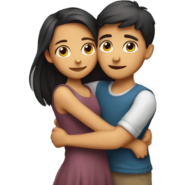 a boy hugging a girl emoji