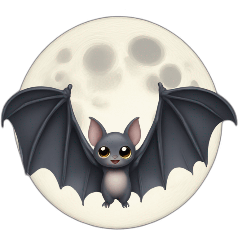 baby bat wings in front of moon emoji