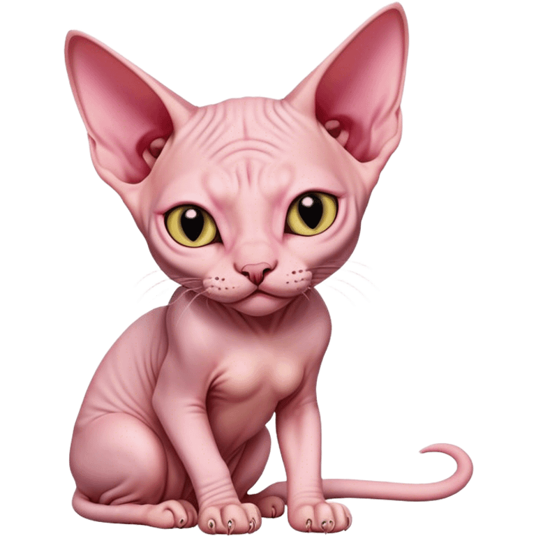 Sphynx cat full body play position emoji