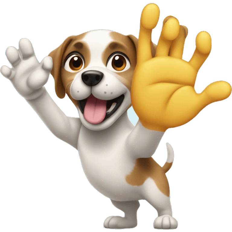 dog giving high five  emoji