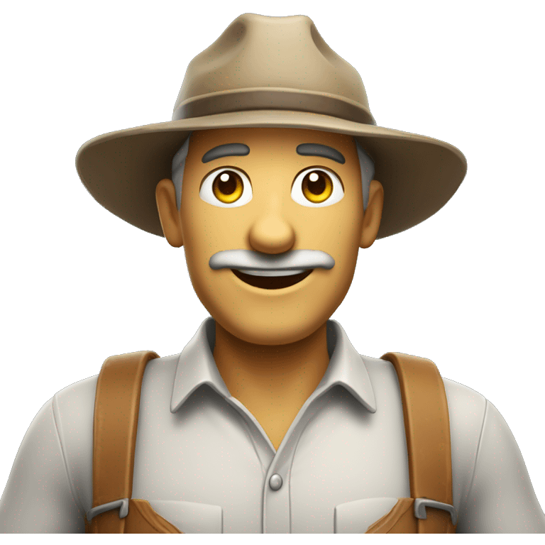 Human Photography Adult Farmer, toon match game 3D character rendered emoji