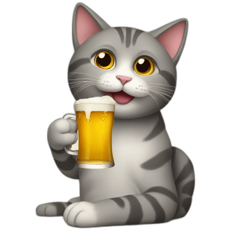 cat drinking a beer emoji