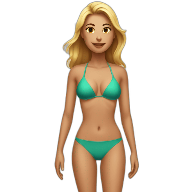 women with bikini on beach emoji