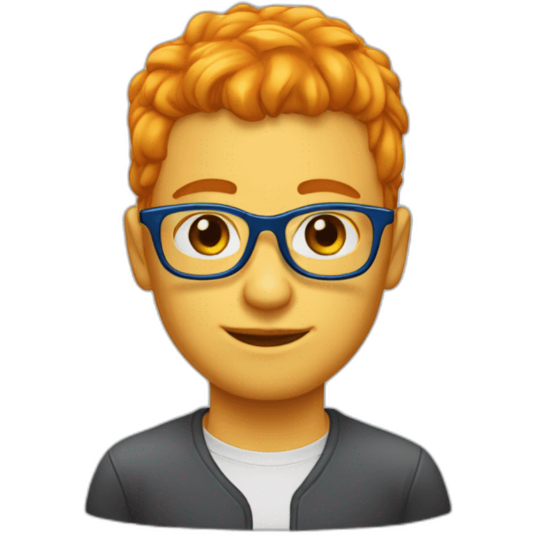 cheveux-orange-yeux-bleus lunettes emoji