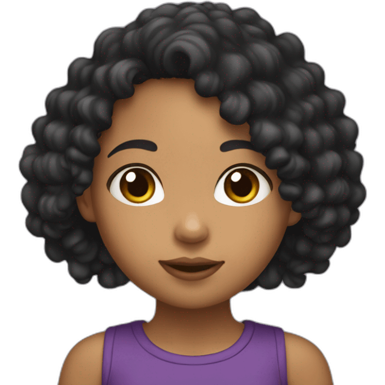 Blasian curly girl emoji