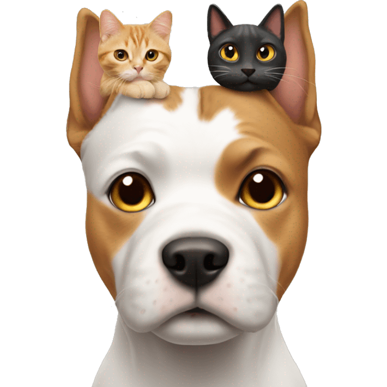 Dog with a cat on its head  emoji