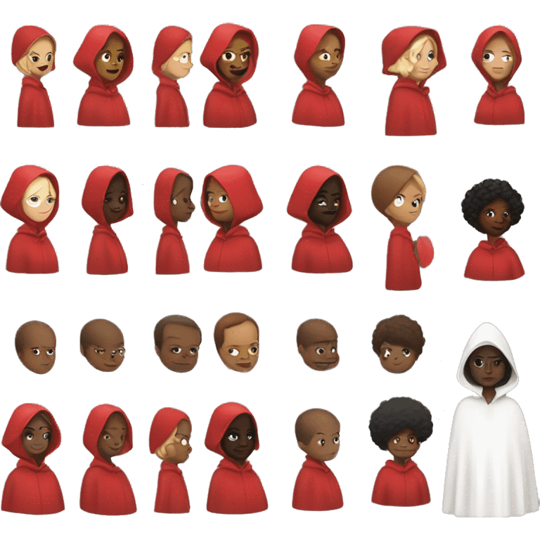 the handmaid’s tale black woman red and whitehood emoji