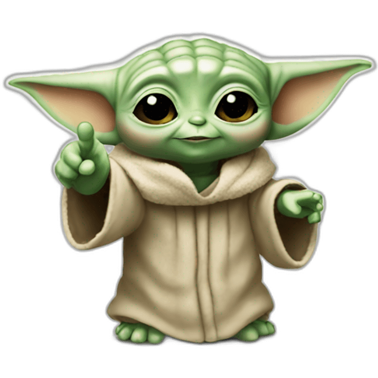 Baby yoda doing a thump up emoji