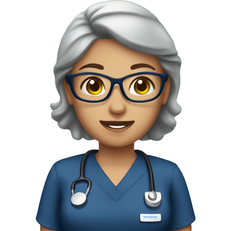 Nurse with navy scrubs emoji