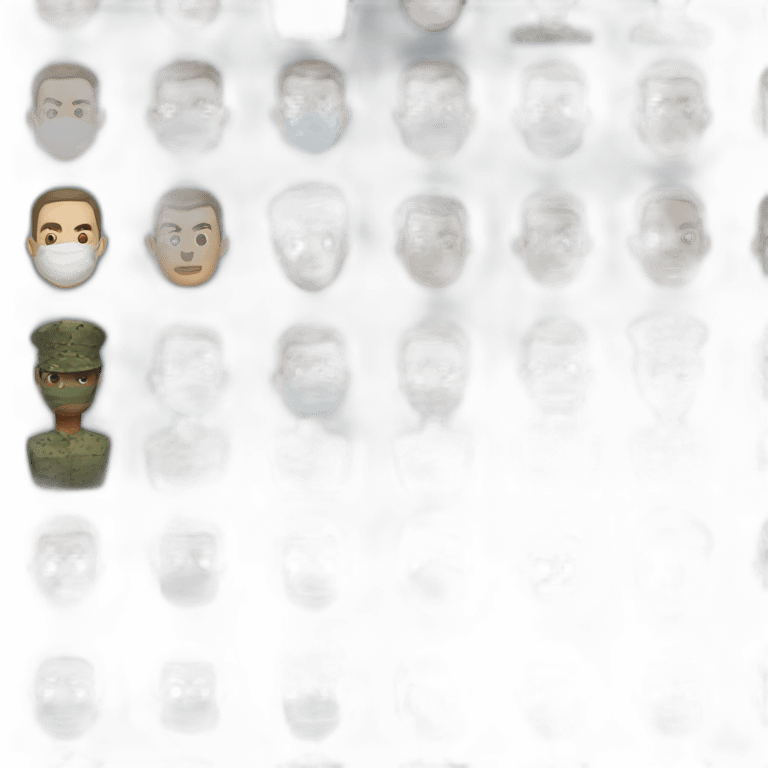 a military Head Portraits in a Medical masks emoji