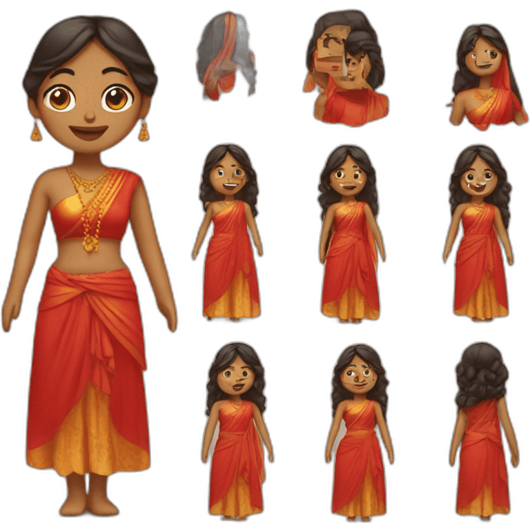 woman wearing indian reddress emoji