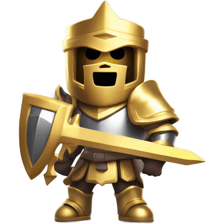 Clash royale prince with gold armour , face mask emoji