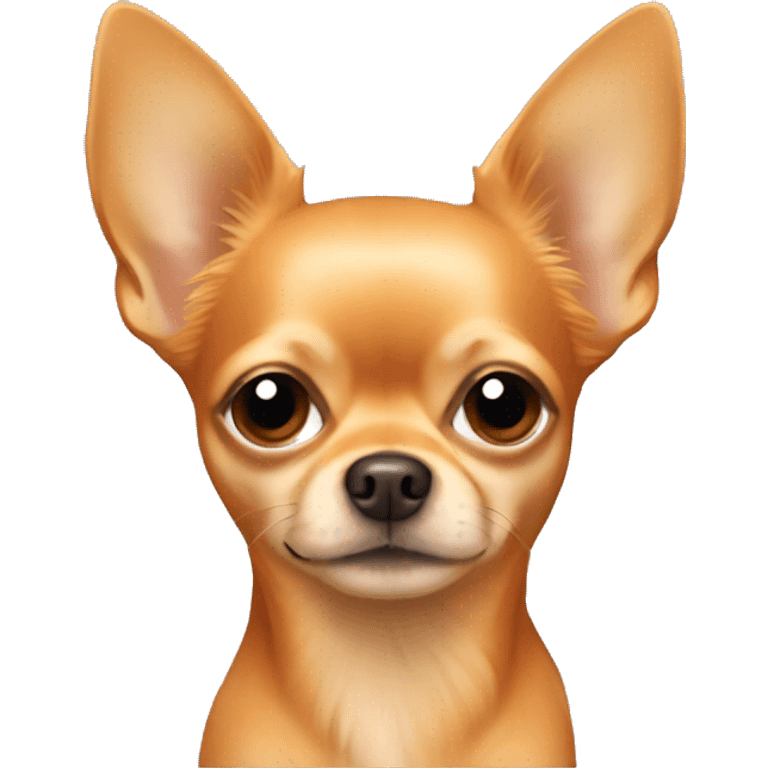 All dark orange long hair chihuahua with one long blonde hair by the ear emoji