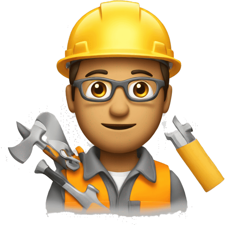 Construction worker with a hard hat and tools emoji