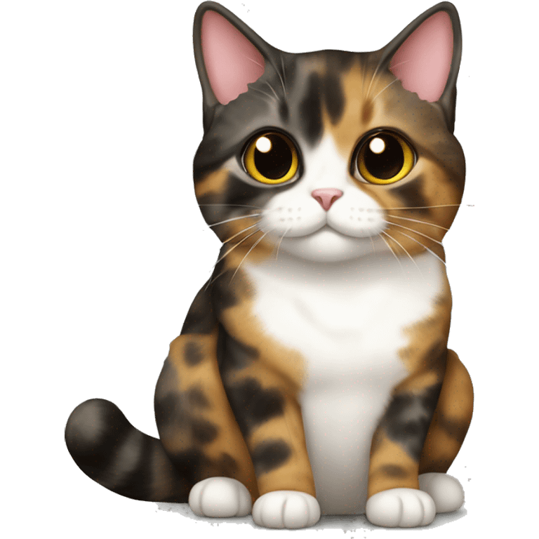 Tortie munchkin cat sitting emoji