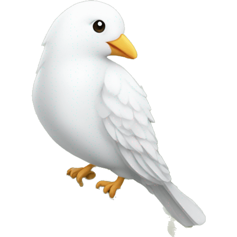 White bird with leaf emoji