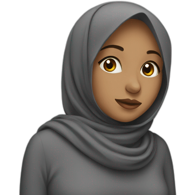 girl in hijab in love emoji