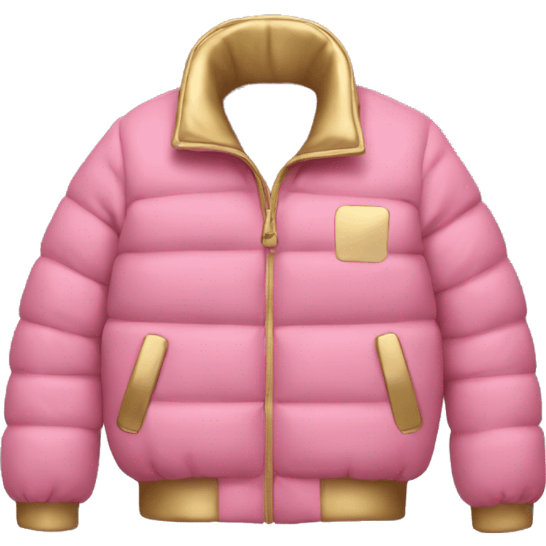 pink and gold puffer jacket no person emoji