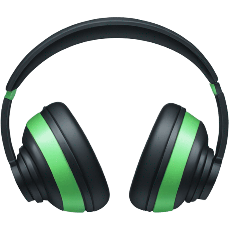 Black headphones with light green bow emoji