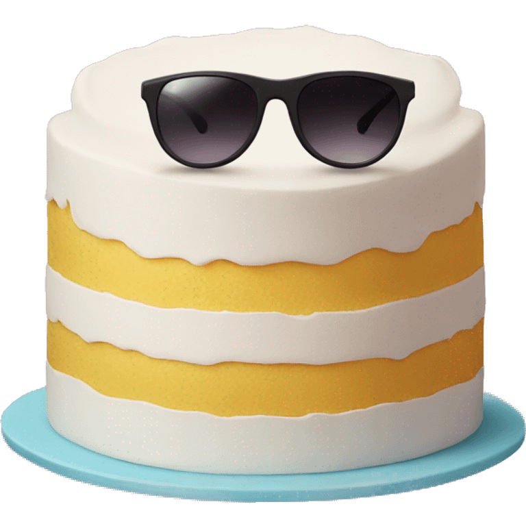 cake with sunglasses  emoji