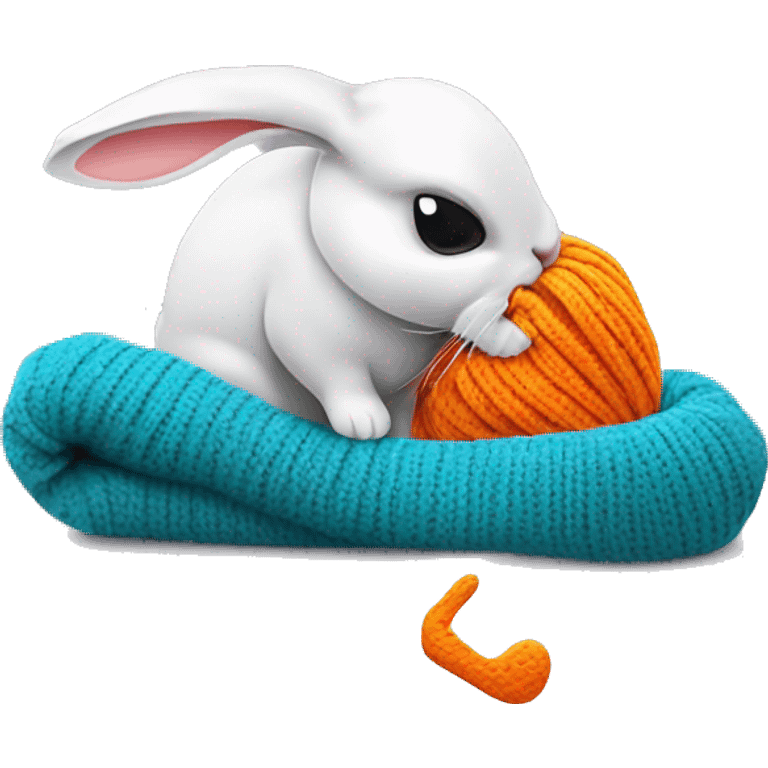 rabbit tyedying a sock emoji