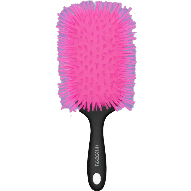 pink hair brush emoji